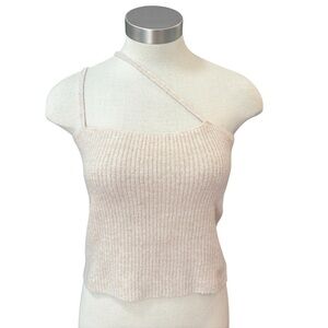 NWT Noble Montreal Womens Sweater Tank Knit Asymmetrical Oatmeal Sz. M